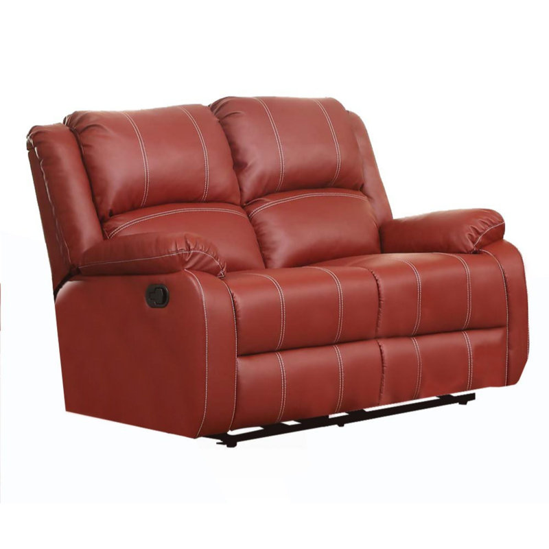 Red Barrel Studio® 60" Leather Match Pillow top Arm Reclining Loveseat